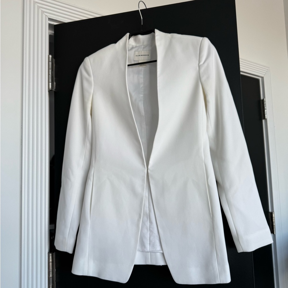 CLUB MONACO White Back Knot Women’s Blazer, Size S